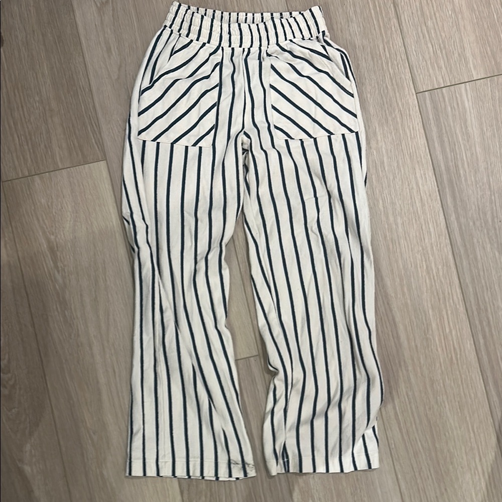 Zara Kids Striped Sweatpants - White and Black